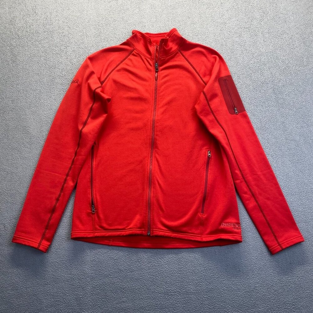 Marmot Jacket Womens Size Large Red Fleece‎ Full Zip Pockets Sweater